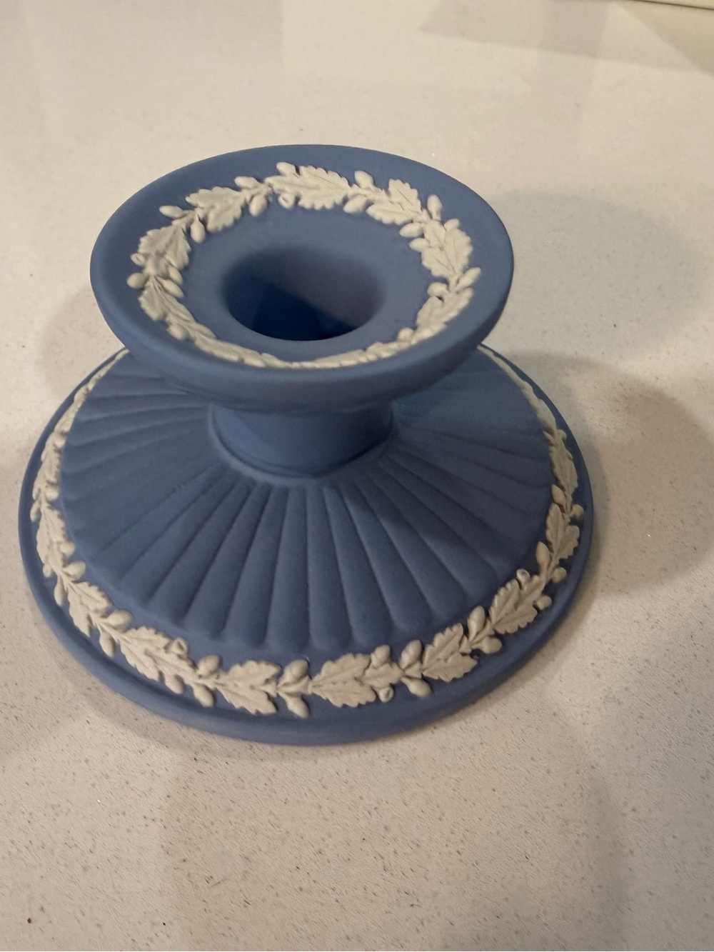 Blue Decorative Jasperware-Style Candle Holder